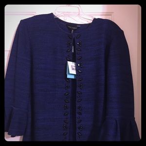 Beautiful Ming Wang Embellished Trim Jacket